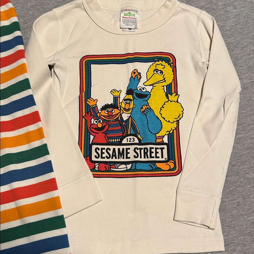Hanna Andersson Organic Cotton Size 4 Sesame Street Kids Pajama Set - Picture 3 of 6